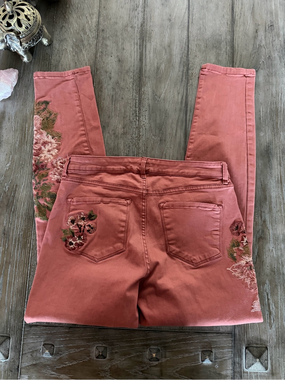 Nine West Terra Cotta Embroidered Skinny Jeans - Picture 11 of 12